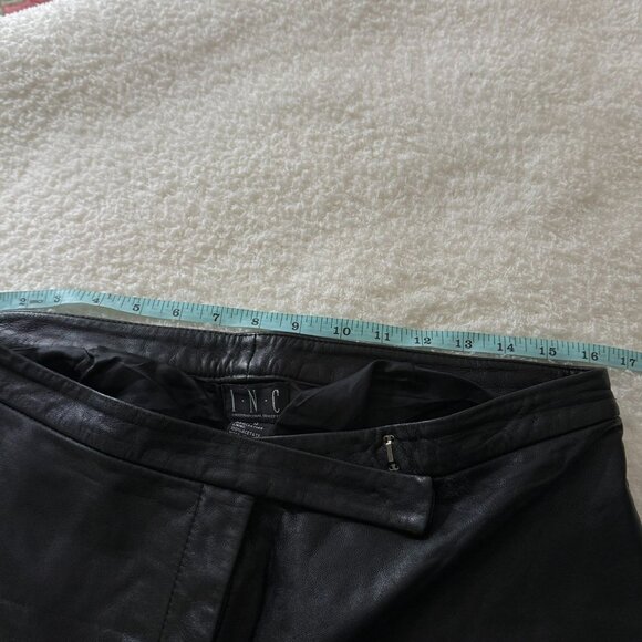 Black Leather Pants By INC International Concepts Size 12 - Picture 7 of 10
